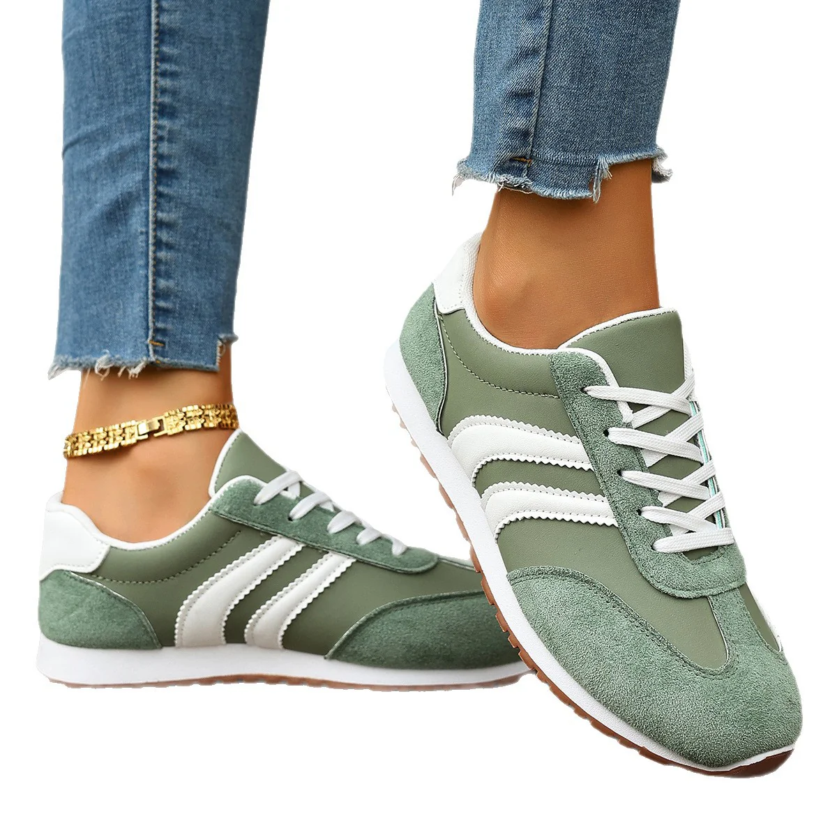 Damen Sportliche Retro-Sneaker mit atmungsaktivem Obermaterial und weicher Dämpfung Heidi Mode - Image 5