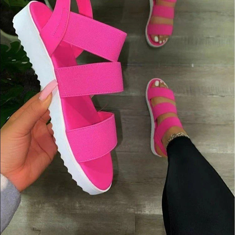 Damen Sportliche Riemchen-Sandalen mit Elastischen Gurten und Flexibel Gepolstertem Fußbett Heidi-Mode - Image 2
