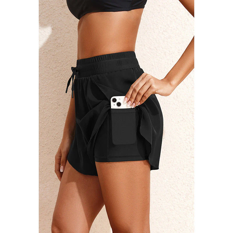 Damen Sportliche Shorts mit Elastischem Bund und Seitlichen Taschen Heidi-Mode - Image 3