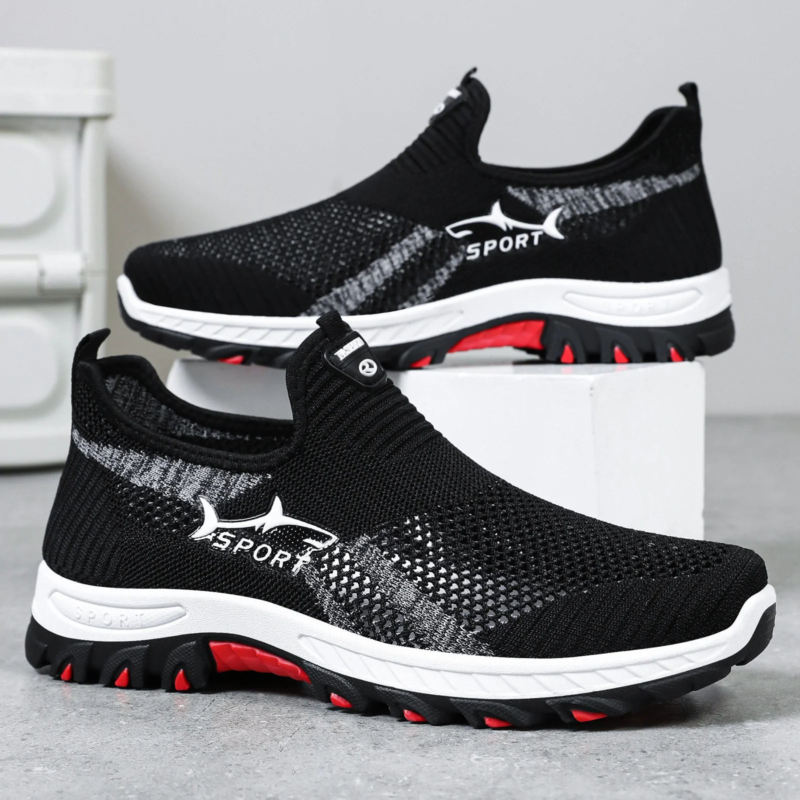 Damen Sportliche Slip-On Sneakers mit atmungsaktivem Strickdesign Heidi Mode - Image 3