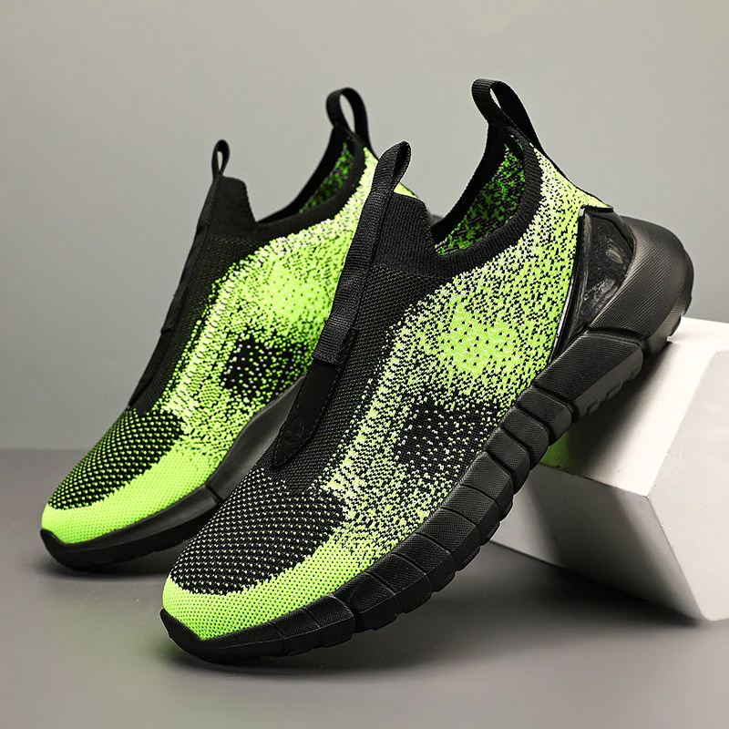 Damen Sportliche Slip-On Sneakers mit atmungsaktiver Strickoberfläche Heidi Mode