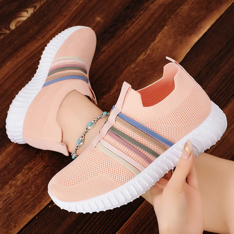 Damen Sportliche Slip-On Sneakers mit elastischem Obermaterial und rutschfester Sohle Heidi Mode - Image 2