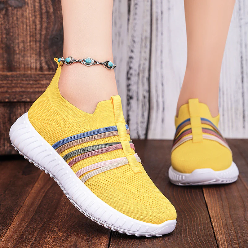 Damen Sportliche Slip-On Sneakers mit elastischem Obermaterial und rutschfester Sohle Heidi Mode - Image 3