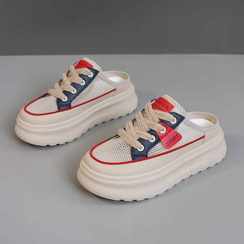 Damen Sportliche Slip-On Sneakers mit luftdurchlässiger Mesh-Oberfläche und dämpfender Laufsohle Heidi Mode - Image 4