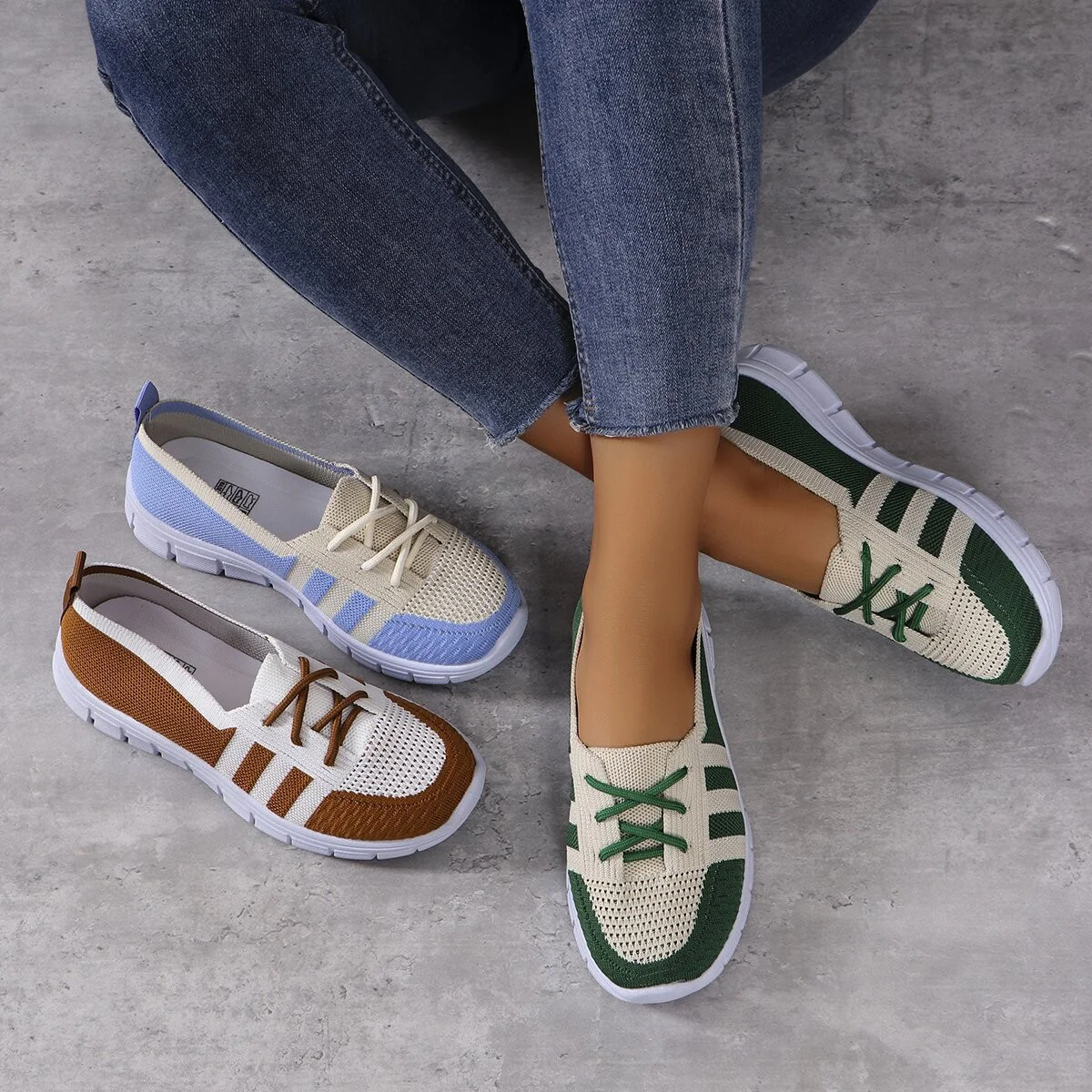 Damen Sportliche Sneaker mit atmungsaktivem Mesh-Obermaterial und flexiblem Sohlen-Design Heidi Mode