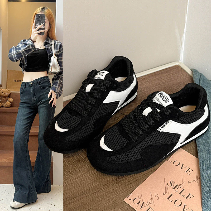Damen Sportliche Sneaker mit atmungsaktivem Mesh und weichem Velours Heidi Mode