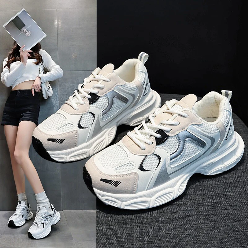 Damen Sportliche Sneaker mit atmungsaktiver Mesh-Oberfläche und dämpfender Laufsohle Heidi Mode