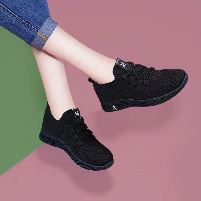 Damen Sportliche Sneaker mit atmungsaktiver Mesh-Oberfläche und elastischem Design Heidi Mode - Image 3