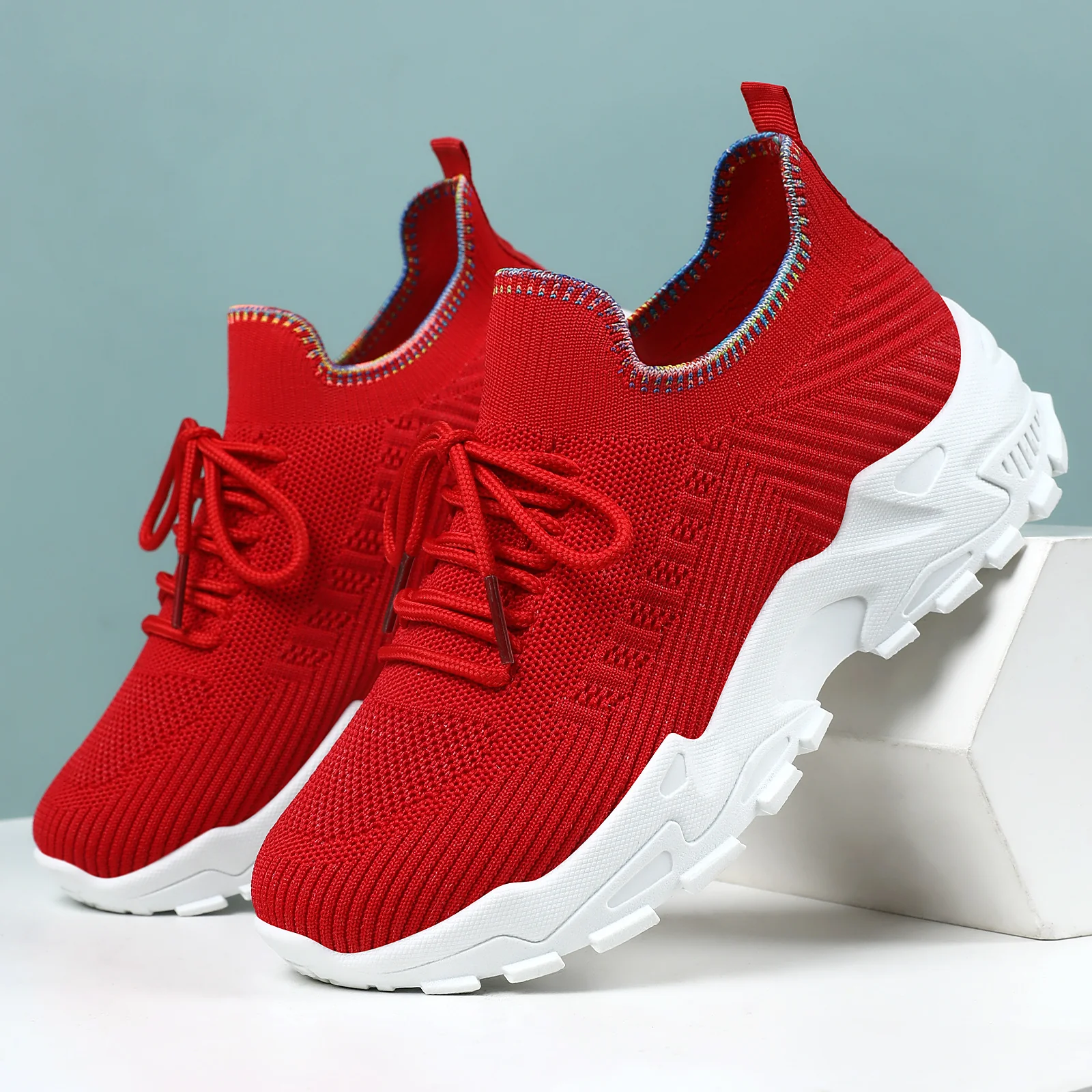 Damen Sportliche Sneaker mit elastischem Strickoberteil und dämpfender Sohle Heidi Mode - Image 2