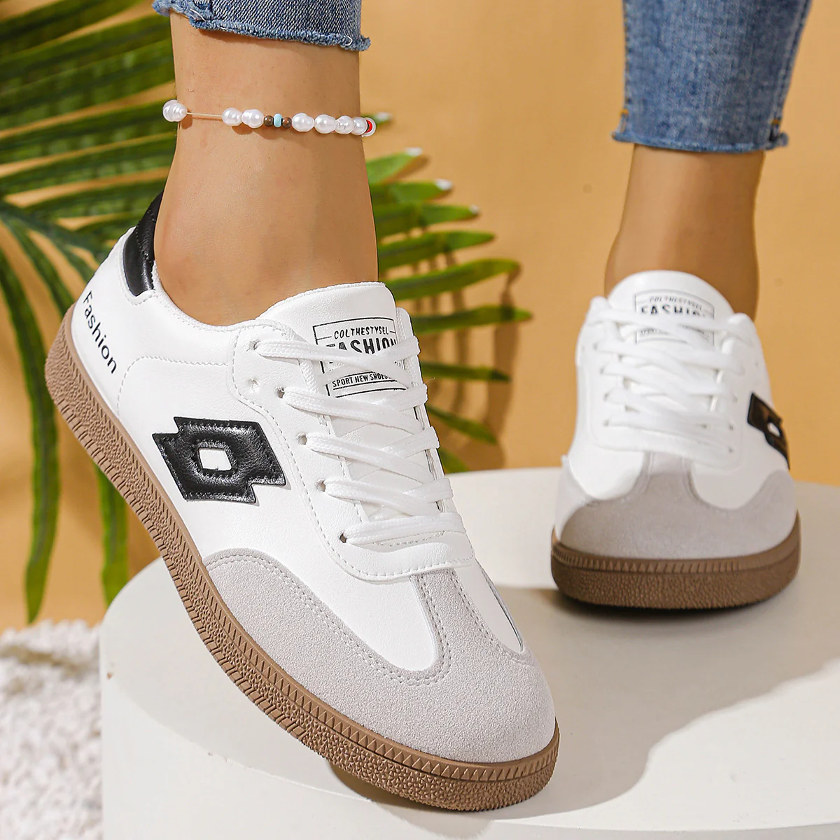 Damen Sportliche Sneaker mit hochwertiger Oberflächenstruktur und rutschfester Sohle Heidi Mode - Image 2
