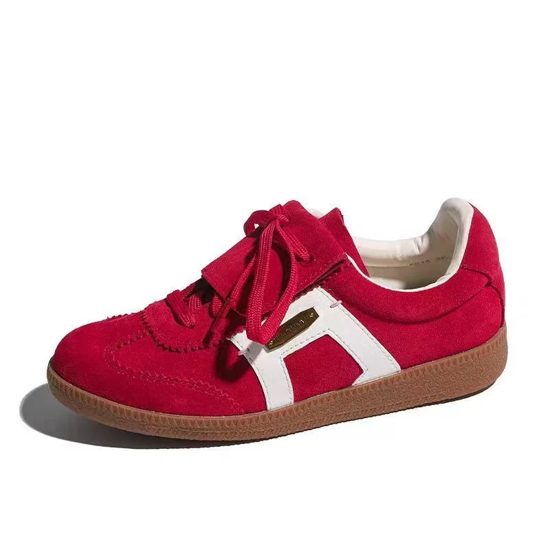 Damen Sportliche Sneaker mit Leder- und Wildlederkombination Heidi Mode