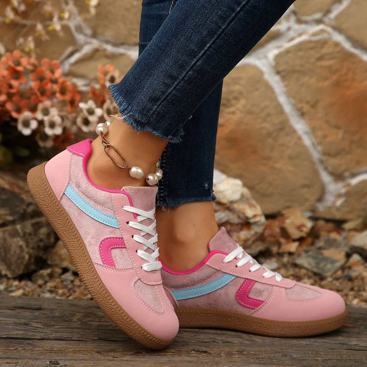 Damen Sportliche Sneaker mit modischem Obermaterial und bequemer Laufsohle Heidi Mode