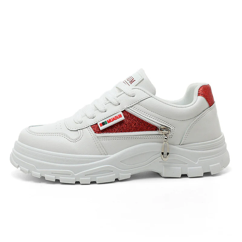 Damen sportliche Sneaker mit modischem Reißverschluss und stoßdämpfender Sohle Heidi Mode - Image 7