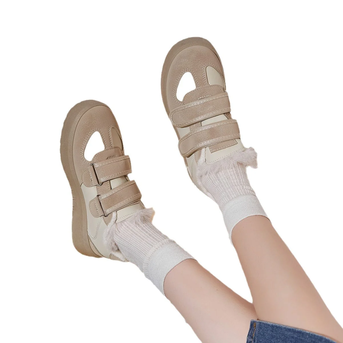 Damen Sportliche Sneaker mit praktischem Klettverschluss und weichem Futtermaterial Heidi Mode - Image 5