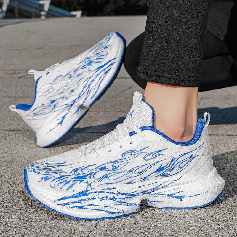 Damen Sportliche Sneaker mit stylishem Flame-Design und atmungsaktiver Mesh-Oberfläche Heidi Mode