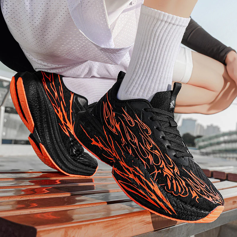 Damen Sportliche Sneaker mit stylishem Flame-Design und atmungsaktiver Mesh-Oberfläche Heidi Mode - Image 2