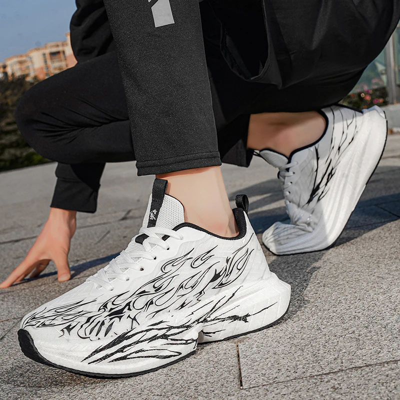 Damen Sportliche Sneaker mit stylishem Flame-Design und atmungsaktiver Mesh-Oberfläche Heidi Mode - Image 3