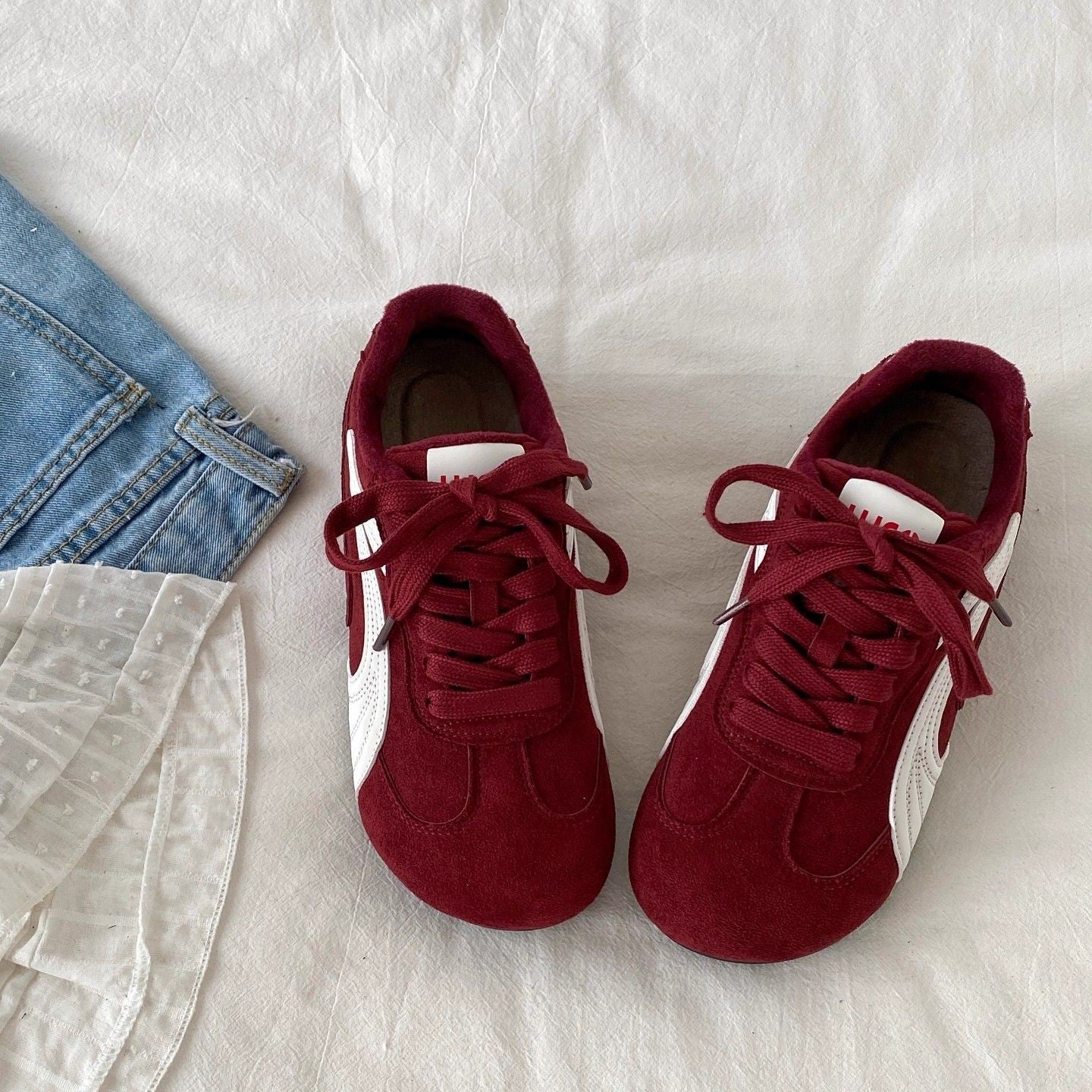 Damen Sportliche Sneaker mit Veloursleder-Obermaterial und gepolsterter Innensohle Heidi Mode - Image 4