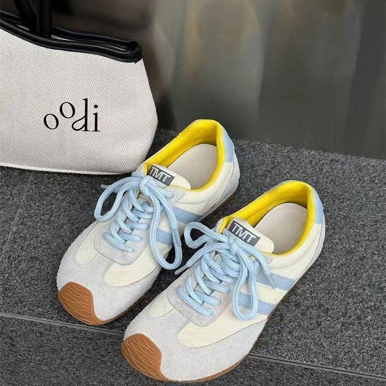 Damen Sportliche Sneaker mit weichem Veloursleder und rutschfester Sohle Heidi Mode