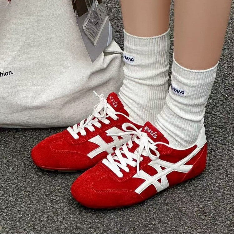 Damen Sportliche Sneakers aus hochwertigem Veloursleder mit atmungsaktiver Sohle Heidi Mode