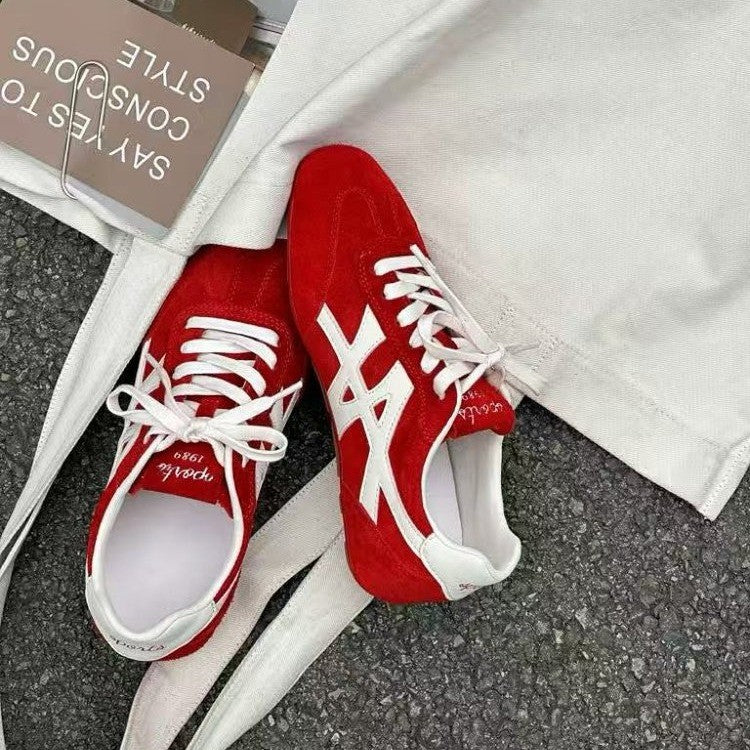 Damen Sportliche Sneakers aus hochwertigem Veloursleder mit atmungsaktiver Sohle Heidi Mode - Image 3