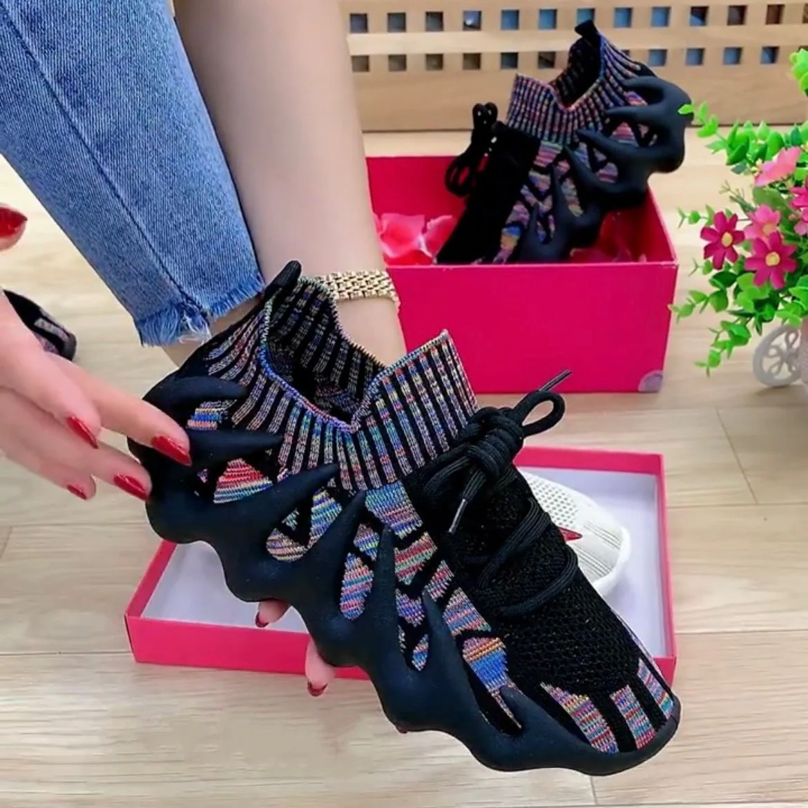 Damen Sportliche Sneakers in modernem Design Heidi Mode
