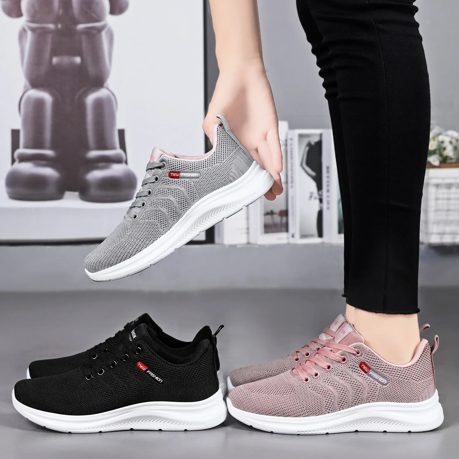 Damen Sportliche Sneakers mit atmungsaktivem Mesh-Obermaterial und dämpfender Laufsohle Heidi Mode - Image 4