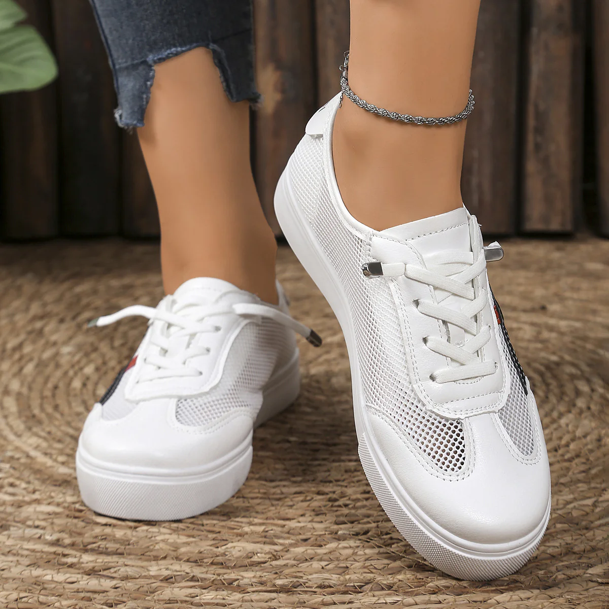 Damen Sportliche Sneakers mit atmungsaktivem Mesh-Obermaterial und flexiblem Fußbett Heidi Mode - Image 3