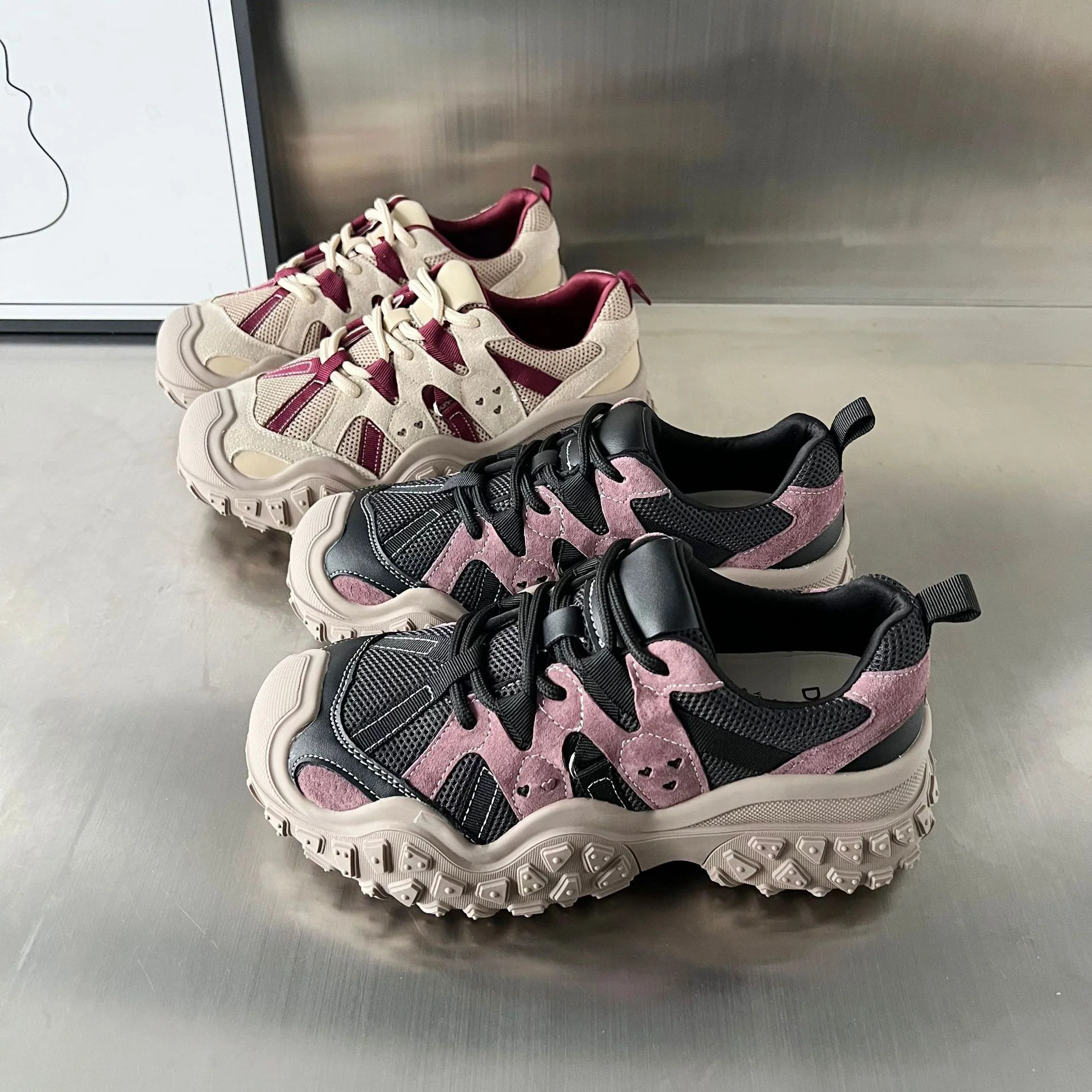 Damen Sportliche Sneakers mit atmungsaktivem Mesh und robustem Sohlenprofil Heidi Mode - Image 3