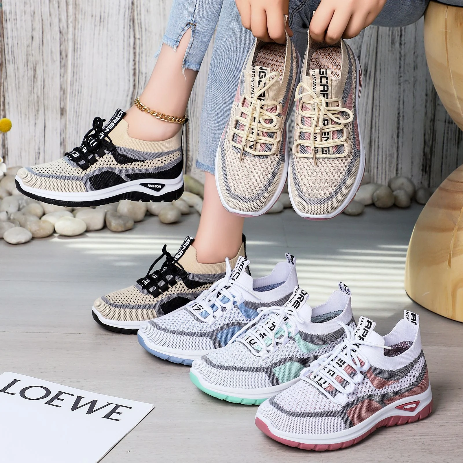 Damen Sportliche Sneakers mit atmungsaktivem Strickobermaterial Heidi Mode - Image 3