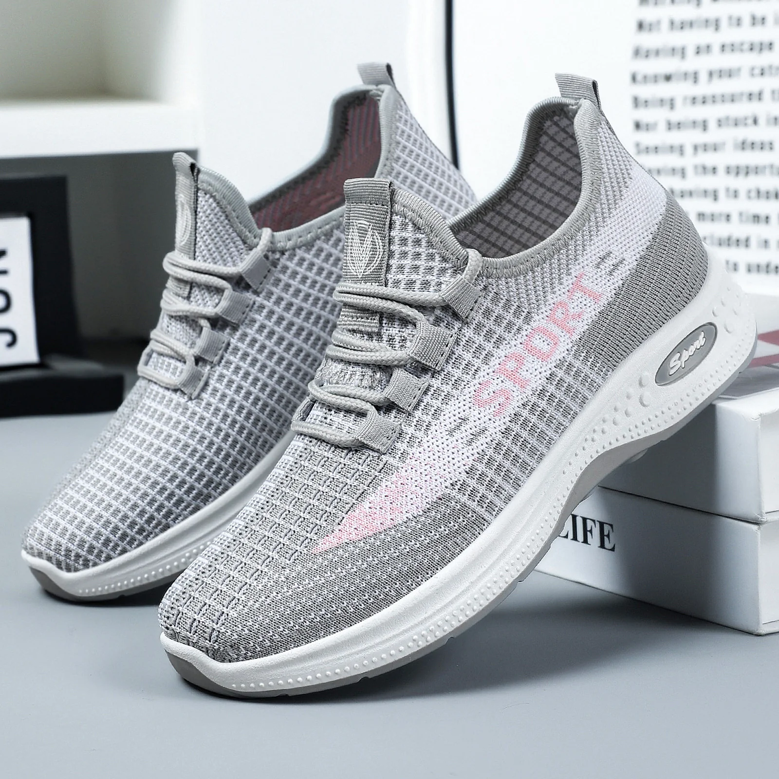 Damen Sportliche Sneakers mit atmungsaktivem Strickoberteil und rutschfester Sohle Heidi Mode - Image 2