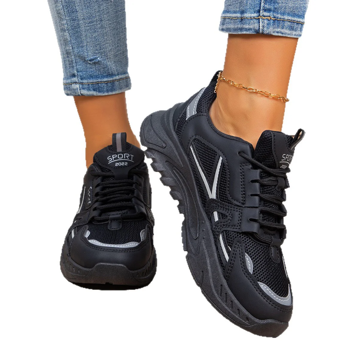 Damen Sportliche Sneakers mit atmungsaktiver Mesh-Konstruktion und stoßdämpfender Sohle Heidi Mode - Image 5