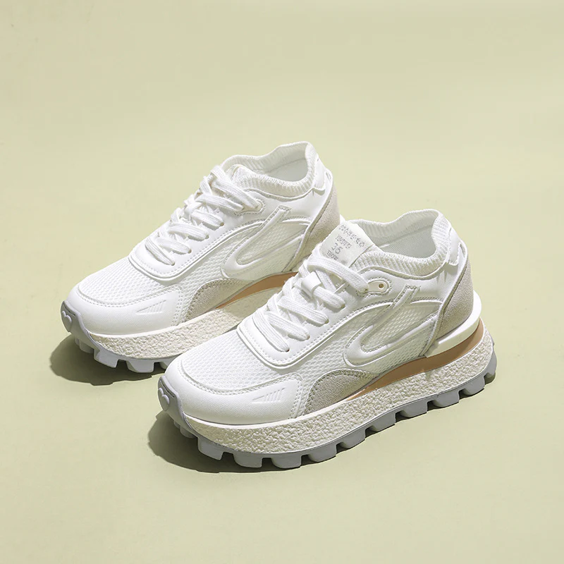 Damen sportliche Sneakers mit atmungsaktiver Mesh-Oberfläche und dämpfendem Sohlenprofil Heidi Mode