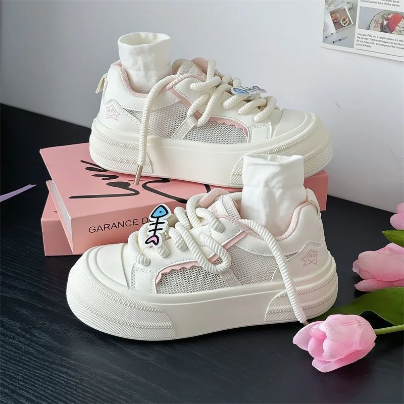 Damen Sportliche Sneakers mit atmungsaktiver Mesh-Oberfläche und elastischem Schaft Heidi Mode - Image 4