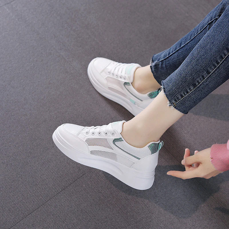 Damen sportliche Sneakers mit atmungsaktiver Mesh-Oberfläche und modischem Design Heidi Mode - Image 4