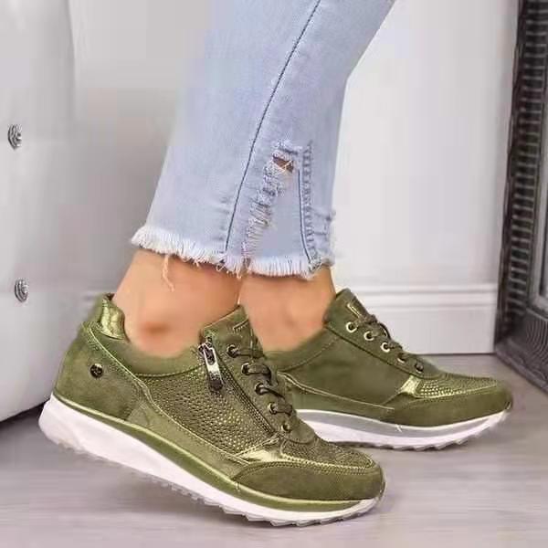 Damen Sportliche Sneakers mit atmungsaktiver Mesh-Oberfläche und modischem Reißverschluss Heidi Mode - Image 3
