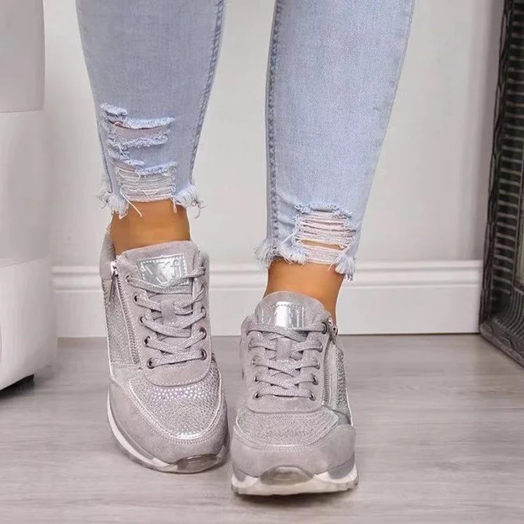 Damen Sportliche Sneakers mit atmungsaktiver Mesh-Oberfläche und modischem Reißverschluss Heidi Mode - Image 4