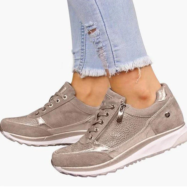 Damen Sportliche Sneakers mit atmungsaktiver Mesh-Oberfläche und modischem Reißverschluss Heidi Mode - Image 5