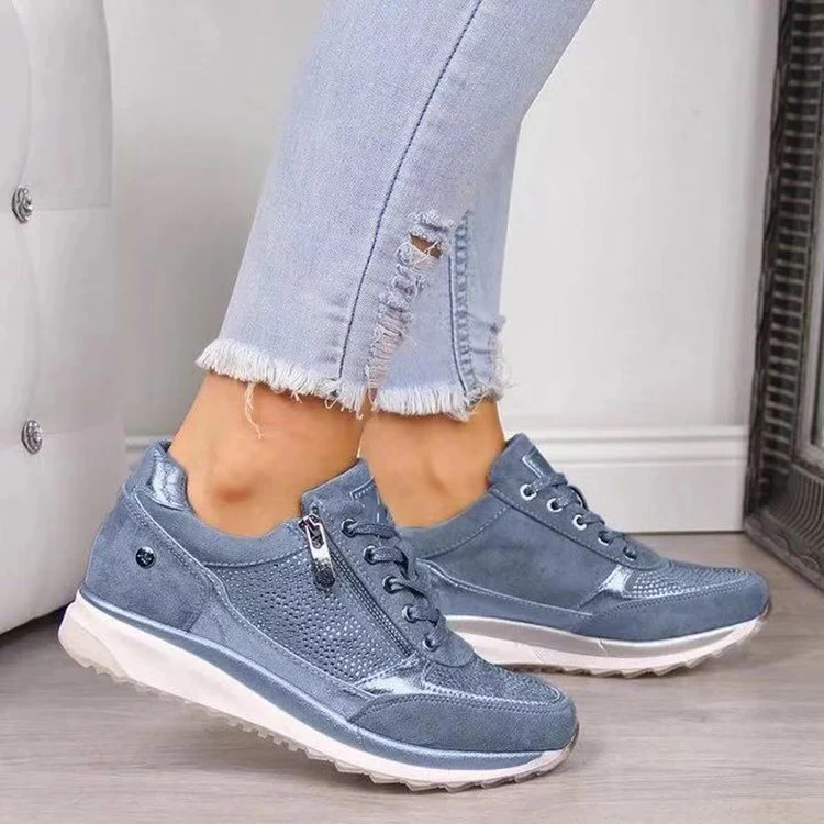 Damen Sportliche Sneakers mit atmungsaktiver Mesh-Oberfläche und modischem Reißverschluss Heidi Mode - Image 9