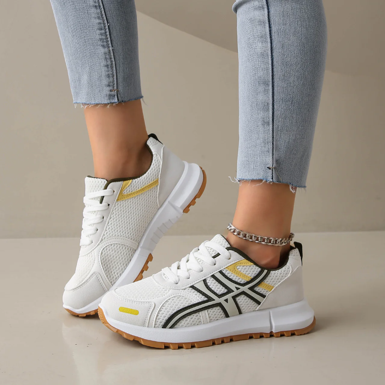 Damen Sportliche Sneakers mit atmungsaktiver Mesh-Oberfläche und rutschfester Laufsohle Heidi Mode - Image 2