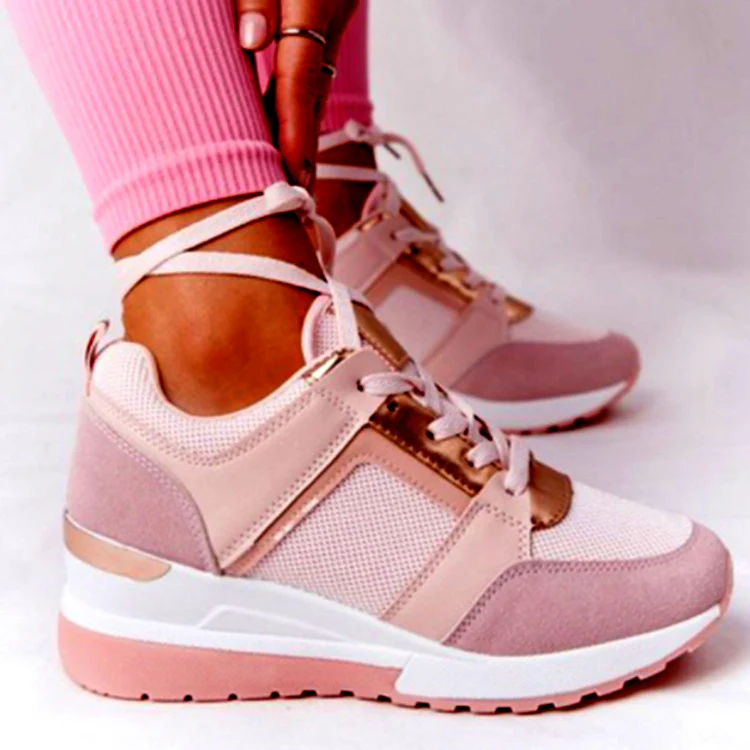 Damen Sportliche Sneakers mit atmungsaktiver Netzoberfläche und modischen Akzenten Heidi Mode