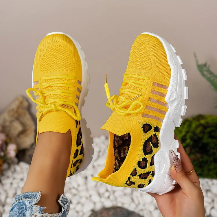 Damen Sportliche Sneakers mit atmungsaktiver Netzstruktur und modischem Leopardenmotiv Heidi Mode - Image 6