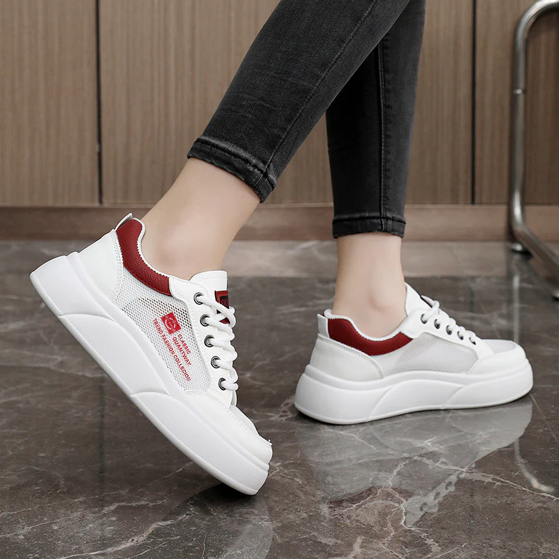 Damen Sportliche Sneakers mit atmungsaktiver Oberflächenstruktur und komfortablem Dämpfungssystem Heidi Mode - Image 3