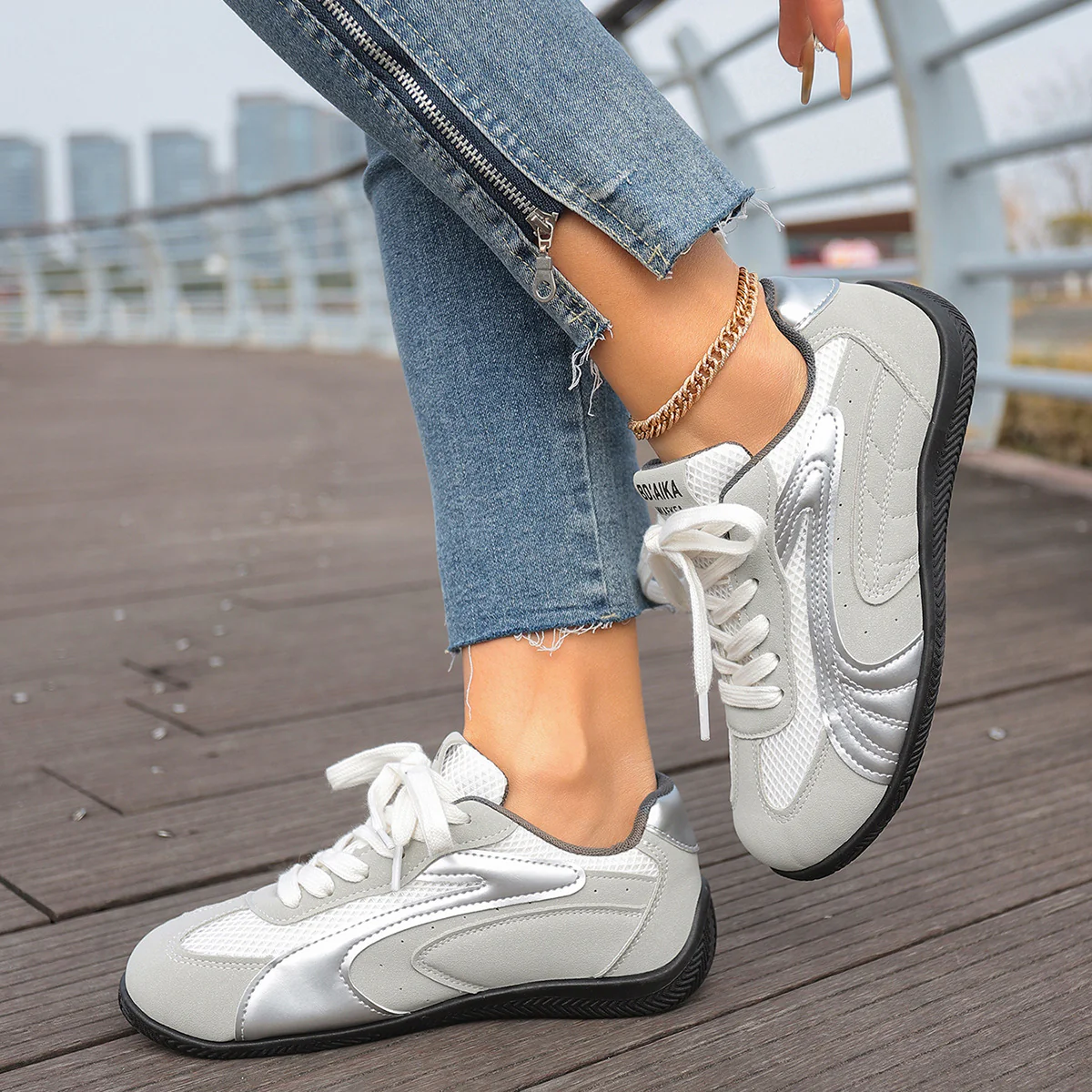 Damen Sportliche Sneakers mit atmungsaktiver Oberflächenstruktur und weicher Dämpfung Heidi Mode - Image 6