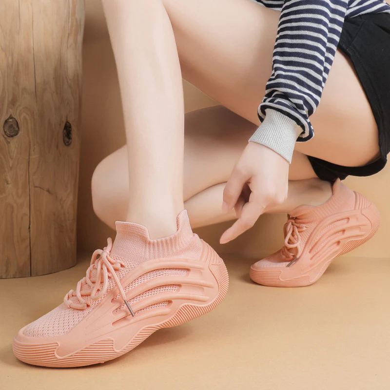 Damen Sportliche Sneakers mit atmungsaktiver Strick-Oberfläche und flexibler Sohle Heidi Mode - Image 4