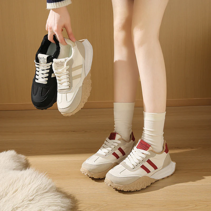 Damen Sportliche Sneakers mit bequemem Fleece-Innenfutter und rutschfester Sohle Heidi Mode - Image 2