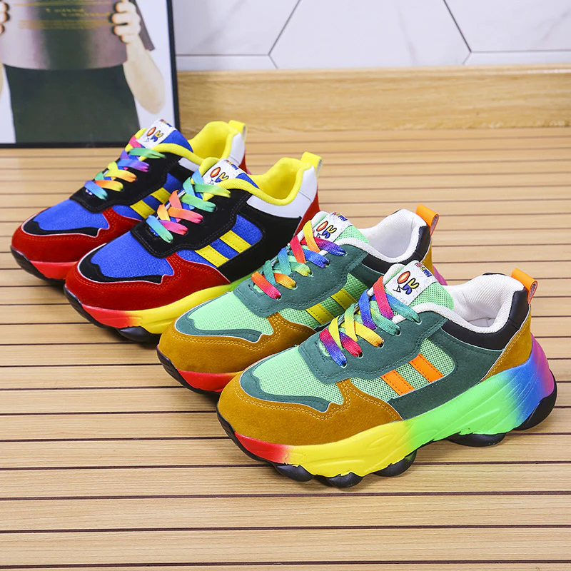 Damen Sportliche Sneakers mit buntem Farbverlauf und atmungsaktiver Mesh-Oberfläche Heidi Mode - Image 4