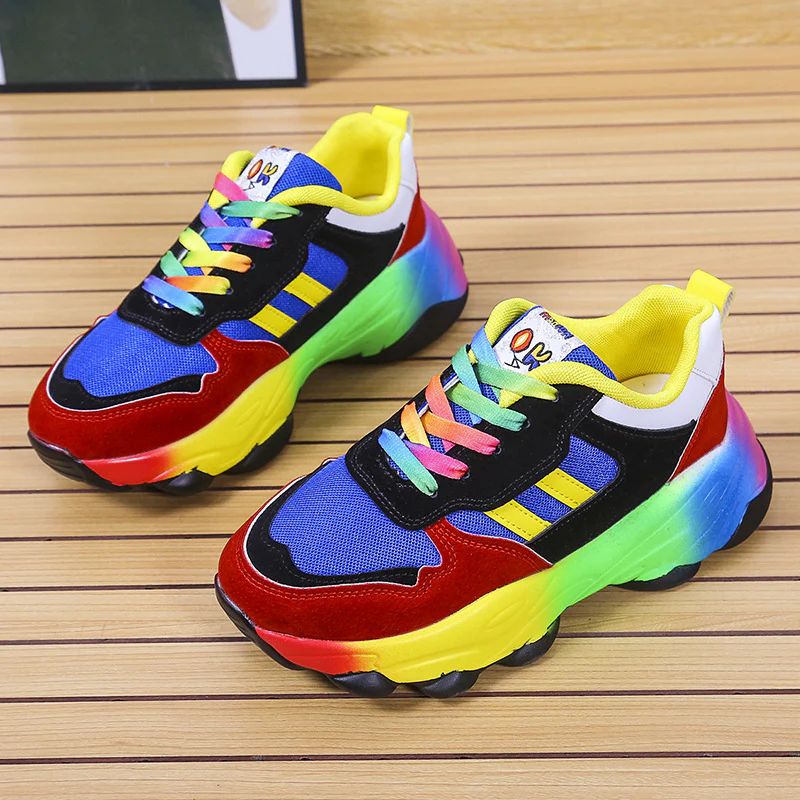 Damen Sportliche Sneakers mit buntem Farbverlauf und atmungsaktiver Mesh-Oberfläche Heidi Mode - Image 7