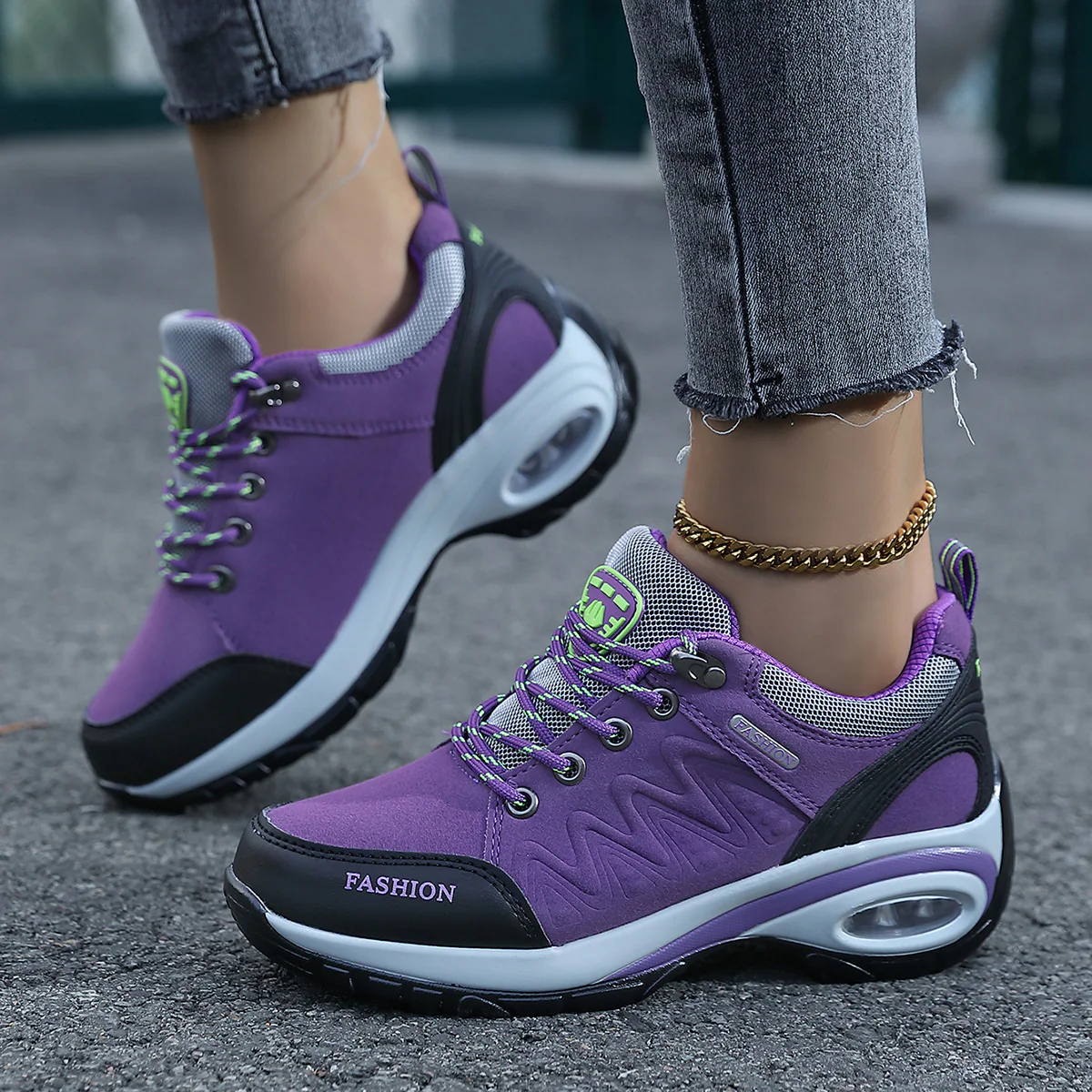 Damen Sportliche Sneakers mit dämpfender Luftpolsterung und flexibler Sohle Heidi Mode