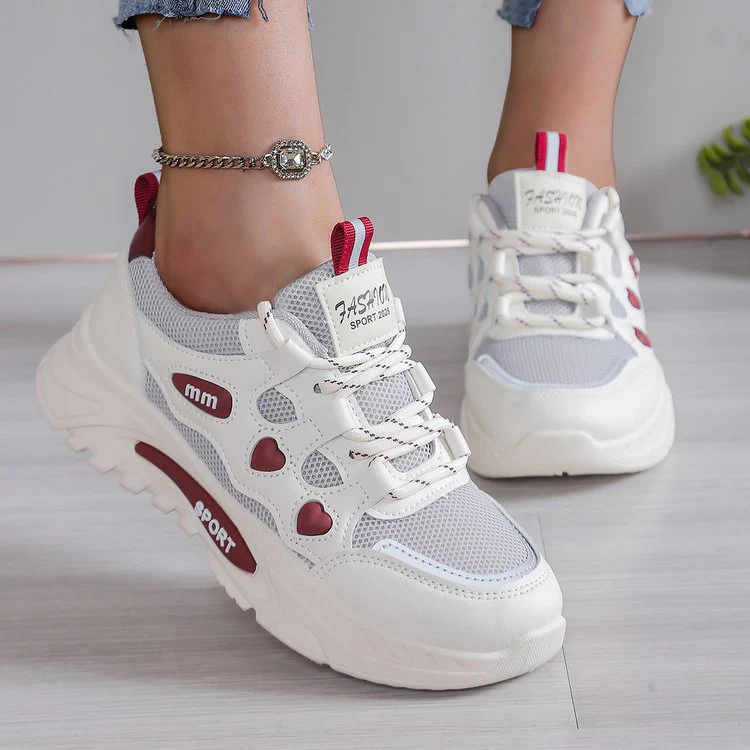Damen Sportliche Sneakers mit elastischen Schnürsenkeln und atmungsaktiver Mesh-Oberfläche Heidi Mode - Image 6
